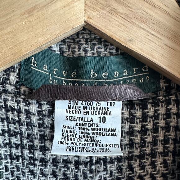 Harve Benard Vintage Wool Glen Plaid Double Breasted Belted Long Coat 10 - Picture 2 of 15